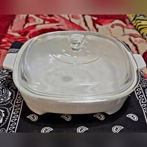 Corelle White Square Glass Lid Casserole Dish